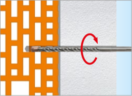 Percer le polystyrène et le substrat 