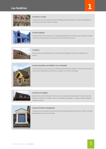 Extrait de la rubrique types de fenêtres