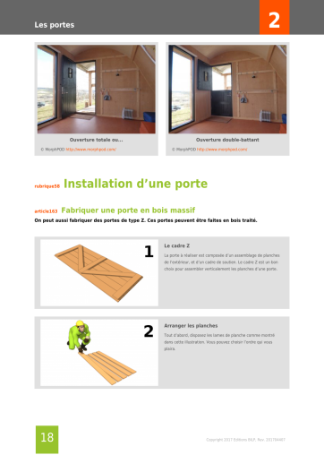 Extrait de la rubrique installation d’une porte