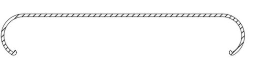 Barre courbée en corde, idéale pour des applications de sécurité ou de décoration dans divers projets.