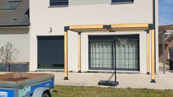 Solution avec des lames bois de Douglas en 2 travées de 2m économiser jusqu’à 1 063 €