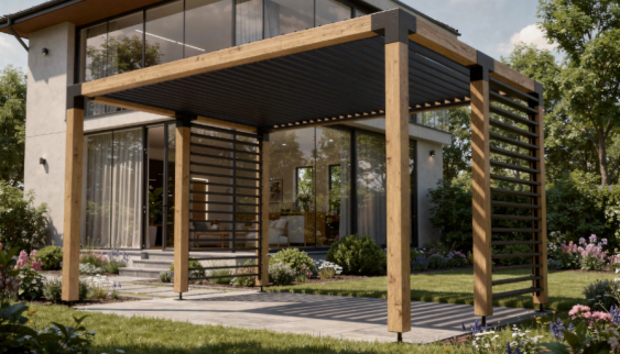 Le style mixte bois et aluminium