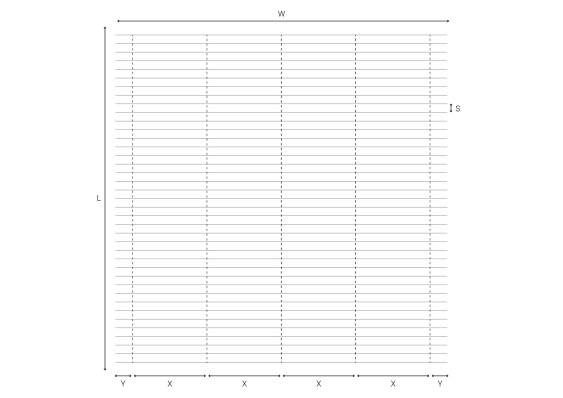 Grille de coordonnées avec axes W, L, S, dessinée avec des lignes horizontales et verticales.