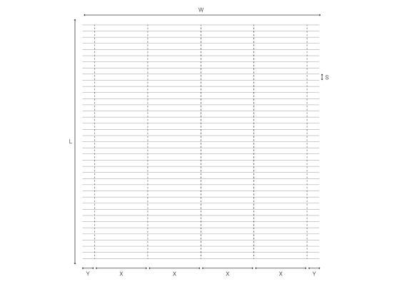 Tableau en grillage, avec des lignes horizontales et verticales, idéal pour l’organisation de données ou d’informations.